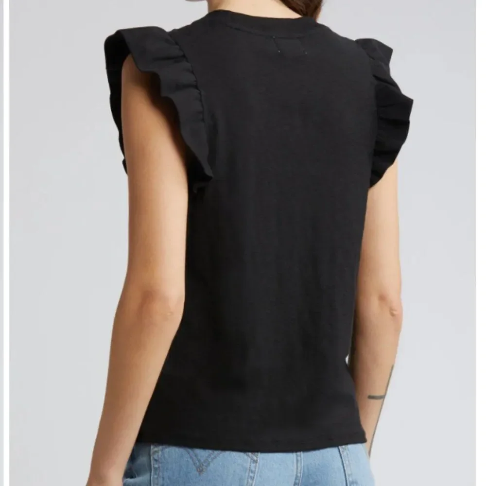 Nation LTD Paulette Ruffle Sleeve Top - Large - Picture 2 of 10